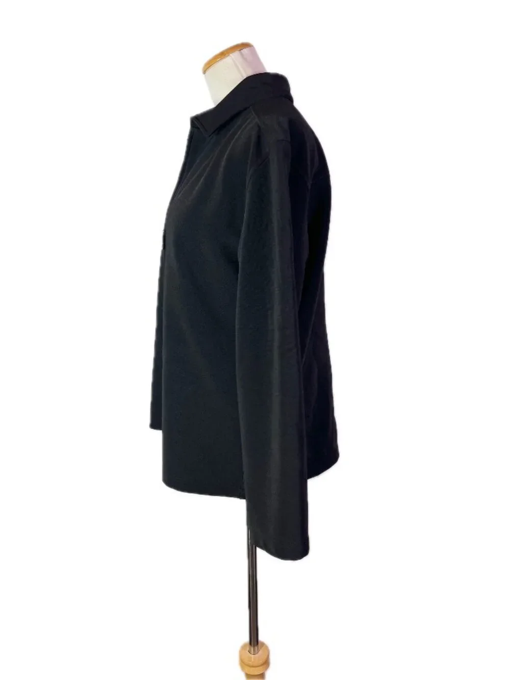 Chico's Design Size 2 (L) Black Full Zip Jacket Polyester